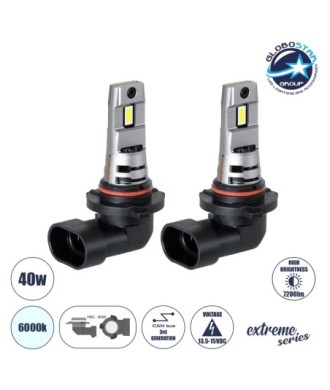 GloboStar® 85655 7S HB3 9005 KIT Βασικού Φωτισμού Αυτοκινήτου & Μοτοσυκλέτας 3rd Generation Can-Bus Extreme Series LED 7035 SMD 40W 7200lm DC 13.5-15V Αδιάβροχο IP68 Ψυχρό Λευκό 6000K